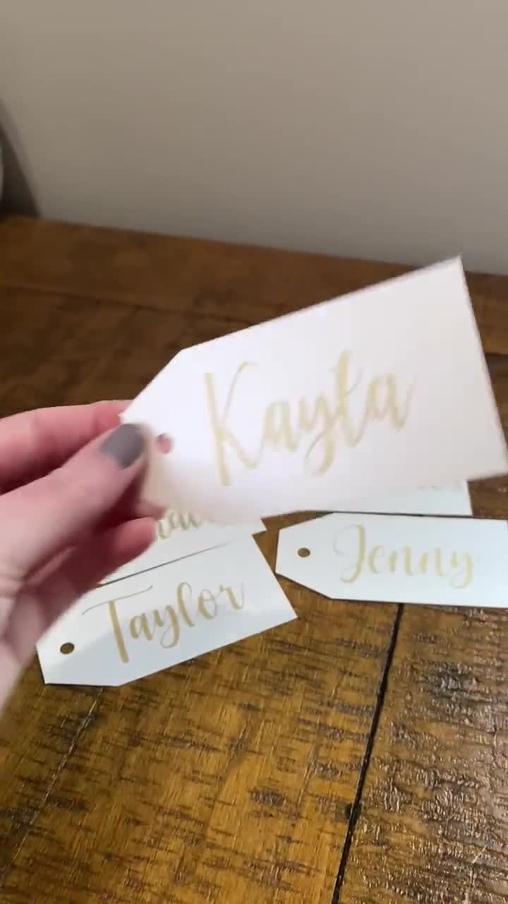 Wedding Name Cards Name Tags Gift Bag Tags Pearl Shimmer Tags Bridesmaid Gift  Tags Bridesmaid Gift Bridal Shower Name Tags Place Card 