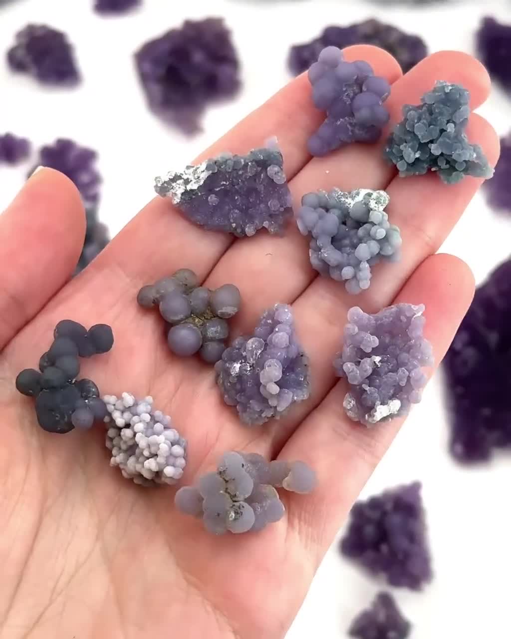 グレープアゲート｜原石の紫水晶クラスター、天然鉱物標本 - Etsy 日本