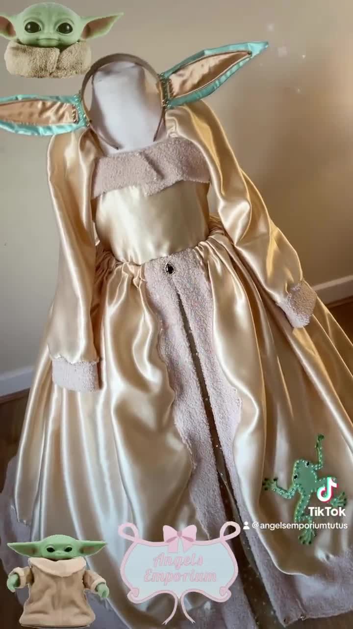 Vestido de tul de lujo inspirado en la película Star Wars de Baby Yoda y Grogu, vestido de gala, traje de desfile, disfraz de rana para fiesta de cumpleaños y Halloween video poster