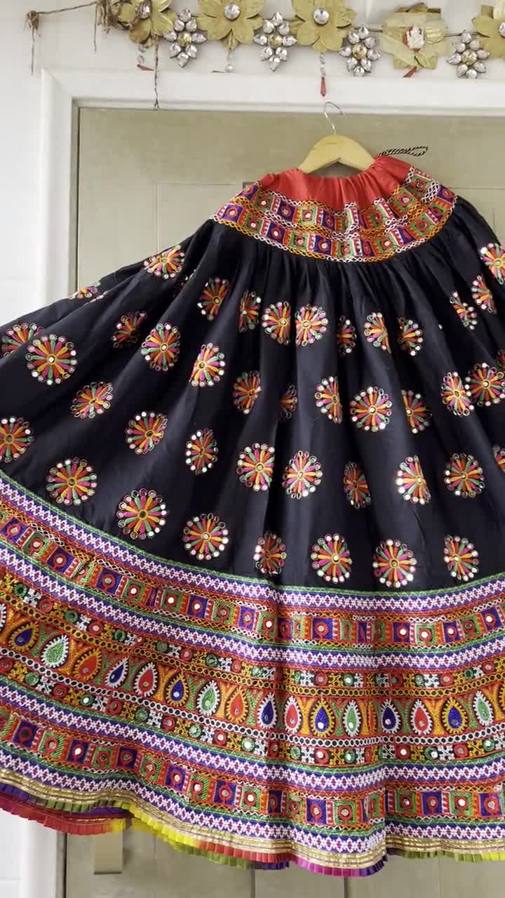 Buy KuJee Navratri Multi Color Dandiya Lehenga Choli for Women(Lehenga  Length-38-39, Free Size) at Amazon.in