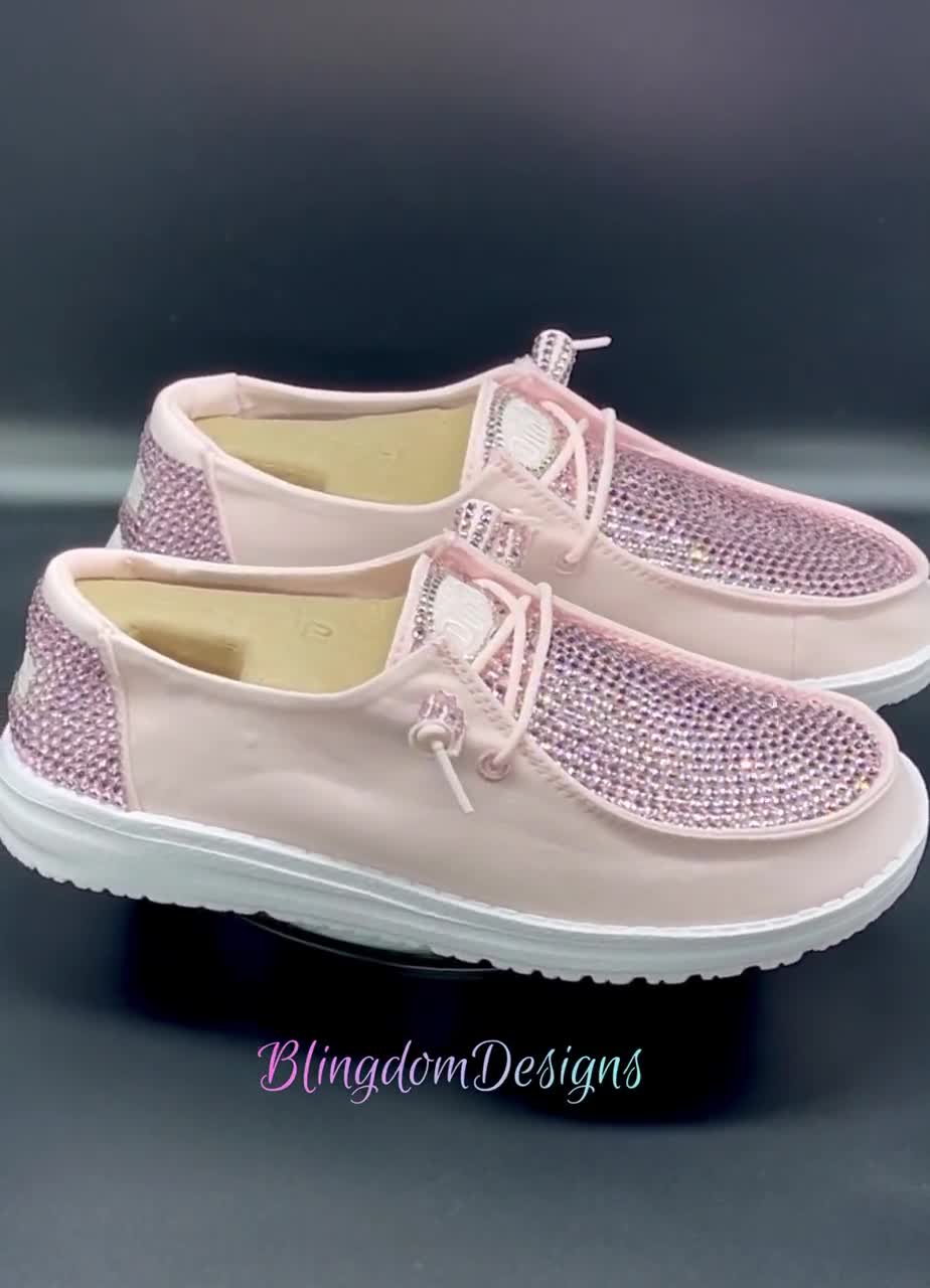 Light Pink Bling Hey Dude Shoes Prom, Bridal Party, Special