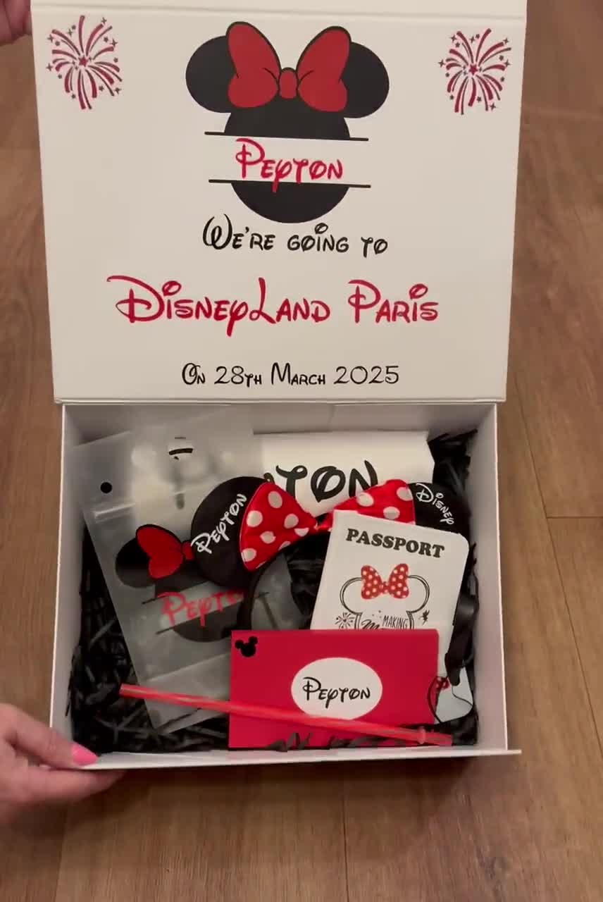 Personalised Disneyland/disneyworld Surprise Trip Reveal Box and