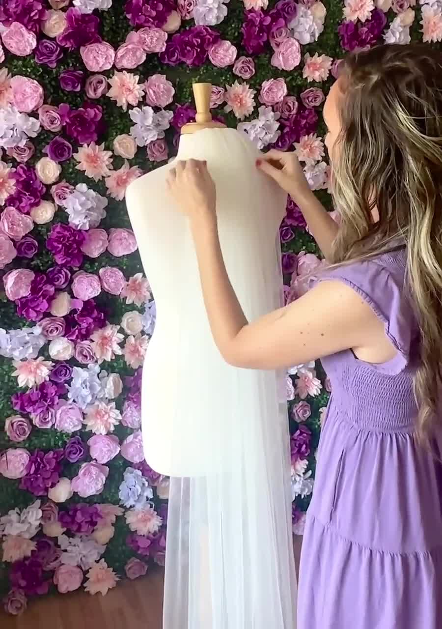 Soft Wedding Veil | Cathedral Chapel Fingertip Ivory, White, Bridal Veil  Single Tier Wedding, Simple Veil, Long Bridal, Veil Cathedral, image size:900x1280