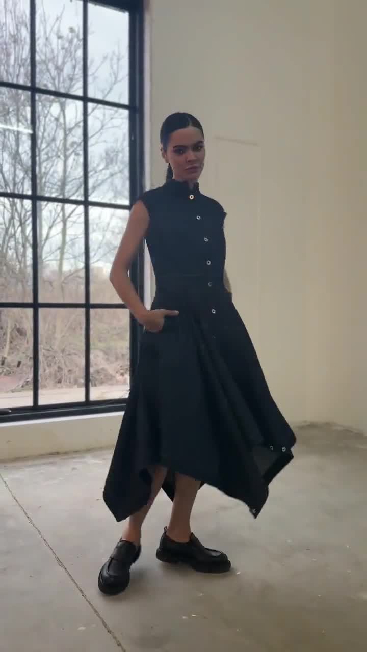 asymmetric panelled denim midi dress Colors Dress 2876 - Long Satin Lycra Sheath Dress main image 0
