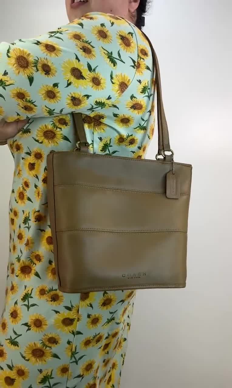 Coach Tribeca Shopper 9098 Toffee Leather Purse Bag Handbag