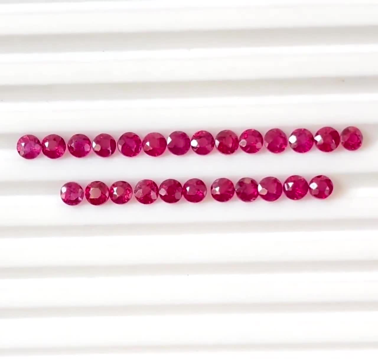 4 popular mm Natural Ruby Round Cut Lot 25 Pcs 9.72 Cts Faceted Deep Red Shade Loose Gemstones GF