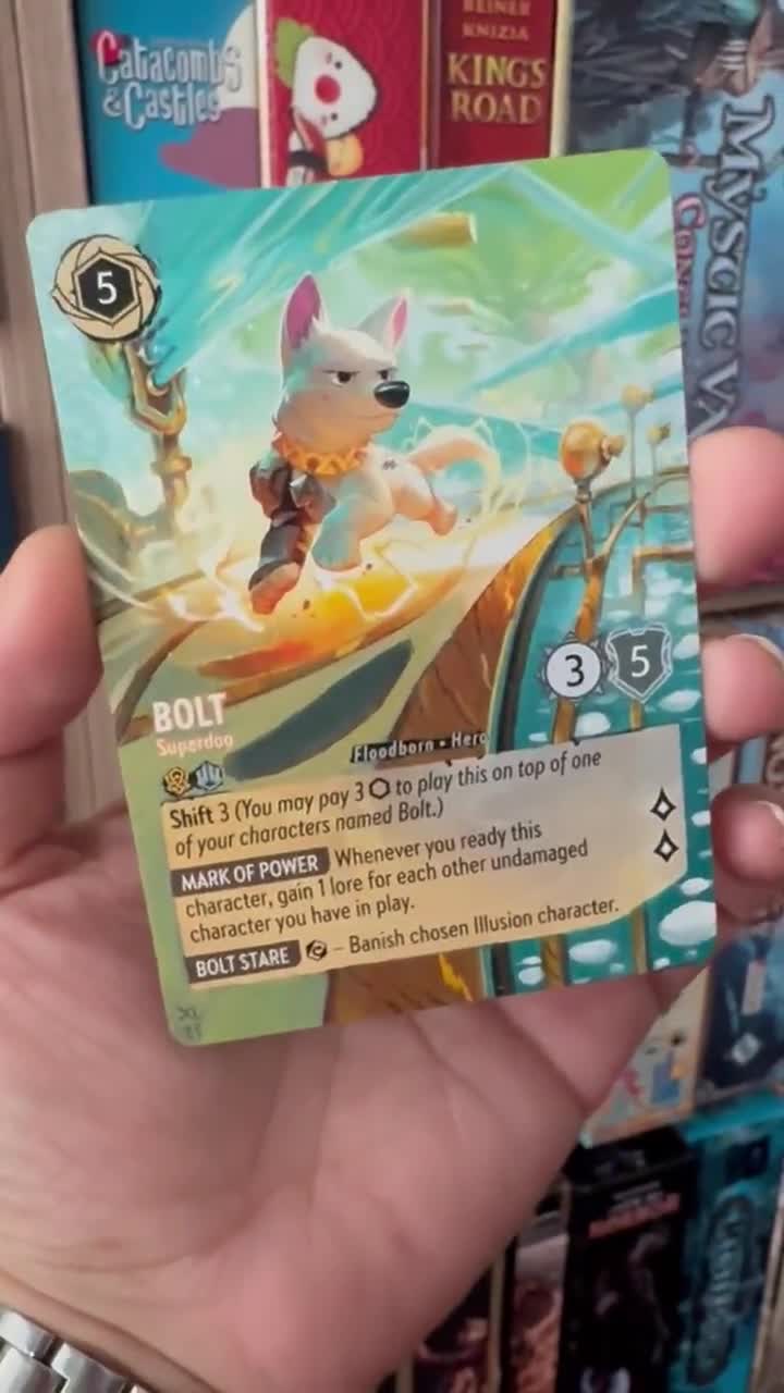 lorcana bolt card Made to Order Disney Altered Art - Superdog TCG Card Alter “The only power you need is the power of AWESOMENESS!”–Rhino Cost Ink Lorcana Deck: Bolt & Company