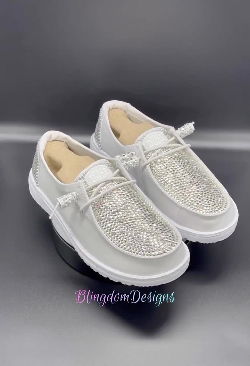 Black Bedazzled Bling Hey Dude Shoes Prom, Bridal Party, Special