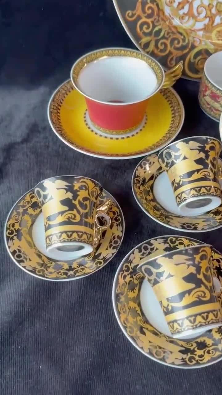 ヴィンテージ (アールデコ）ランチョンセット Rosenthal for Versace Barocco Porcelain Tea Set, Medusa Decor - Etsy