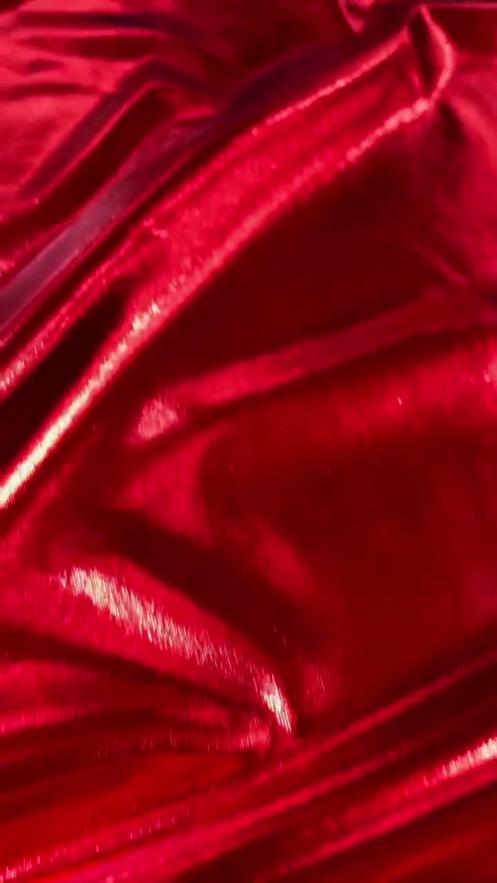 Metallic Foil Spandex Fabric RED Sold by the Yard 2 Way Stretch Shiny DIY  Apparel Accessories Lining 