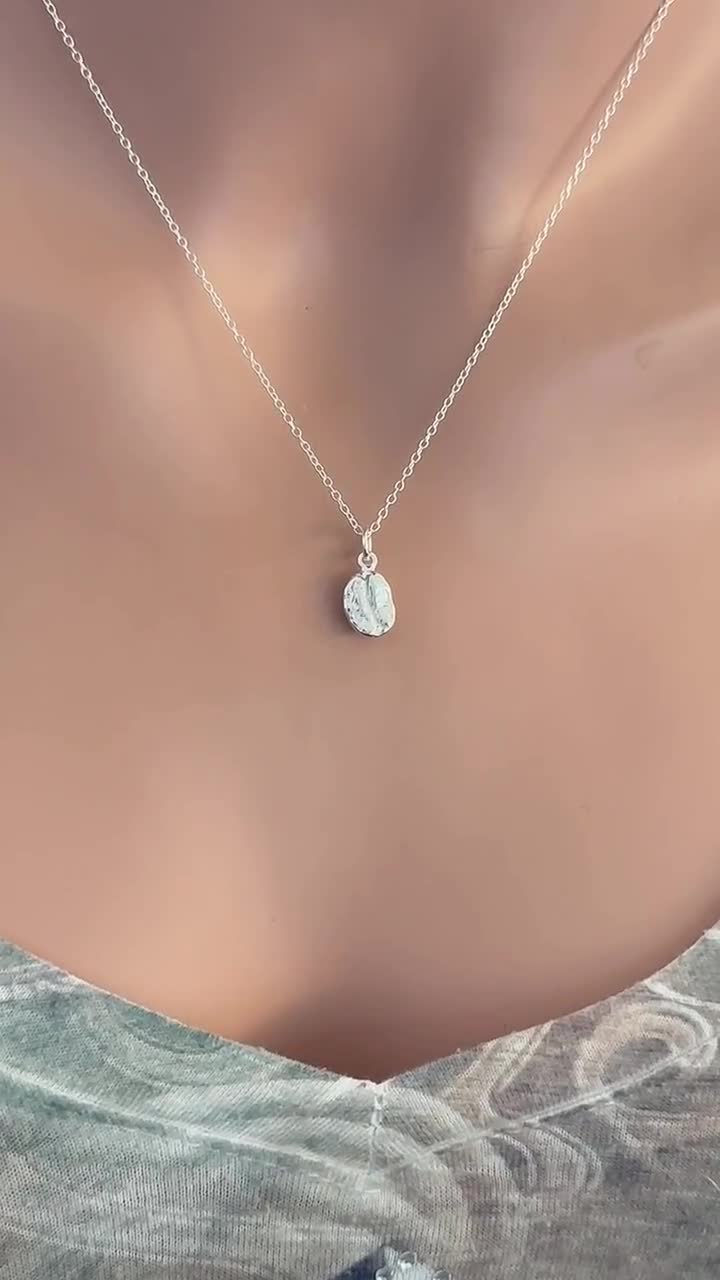 Collana In Argento Sterling 925 Con Ciondolo Chicco Di Caffè 3D, 45,7 Cm, Regalo Per Amanti Del Caffè E Baristi