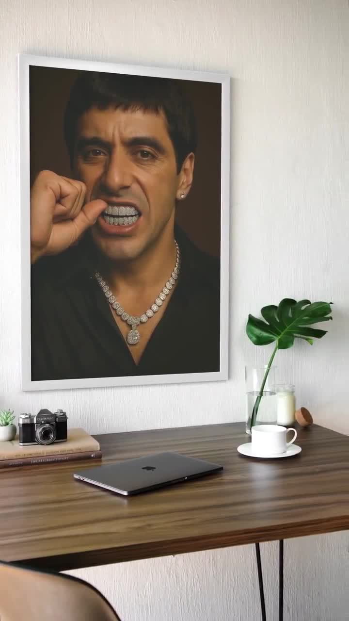 Scarface Tony Montana Grillz Art Print | Al Pacino, Urban Decor