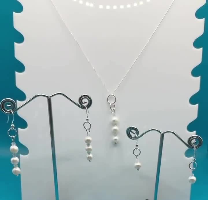 Collier Ras Du Cou En Argent 925 Avec Aigue-marine Et Perles D'eau Douce - Bimonia - Neuf Avec étiquettes