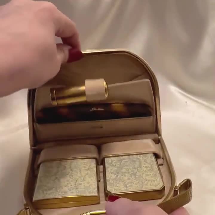 Vintage Stratton Party Case. Complete. Powder Compact, Lipstick