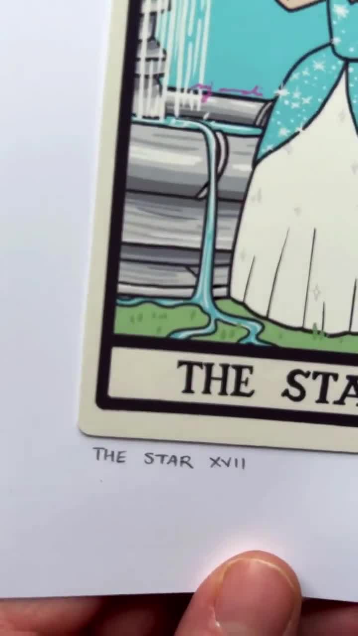 The Star XVII - Tarot Card Art - 5x7 Art Print, Hand-cut and