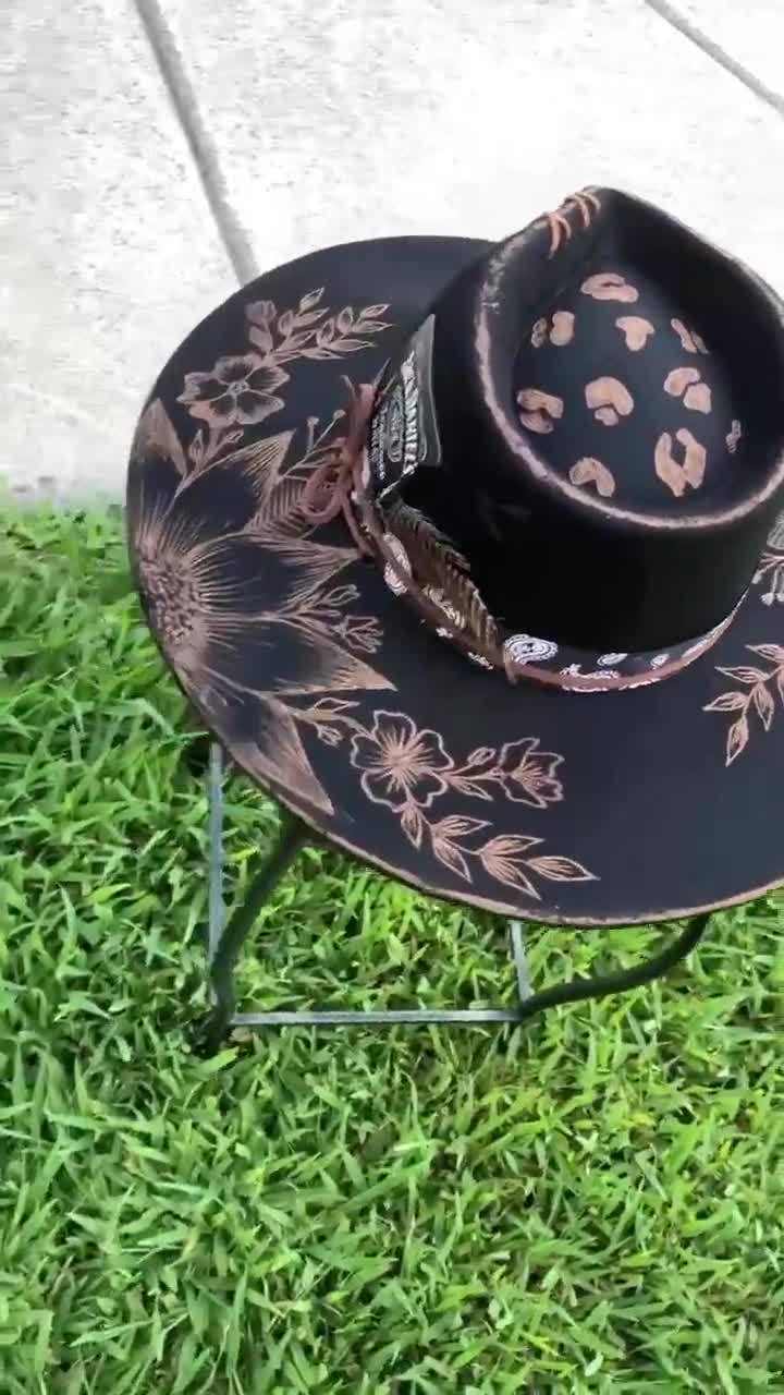 Jack- Hand Burned Black Hat, Bandana, Wild Child, Best