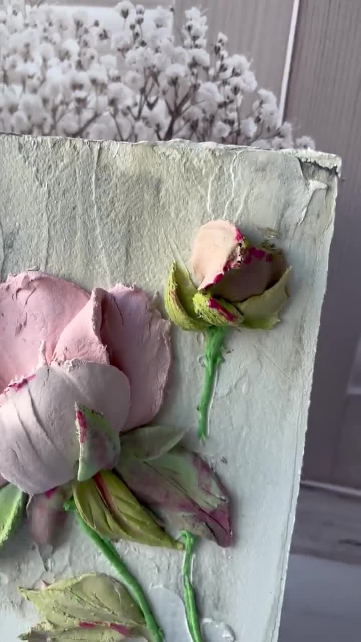 花の彫刻絵画バラ 3D 絵画花の絵画 3D 壁アートギフトアート - Etsy 日本