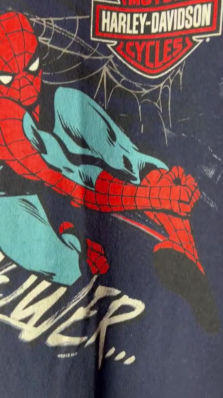 Vintage Harley Davidson X Marvel Spider-man T-shirt | Retro