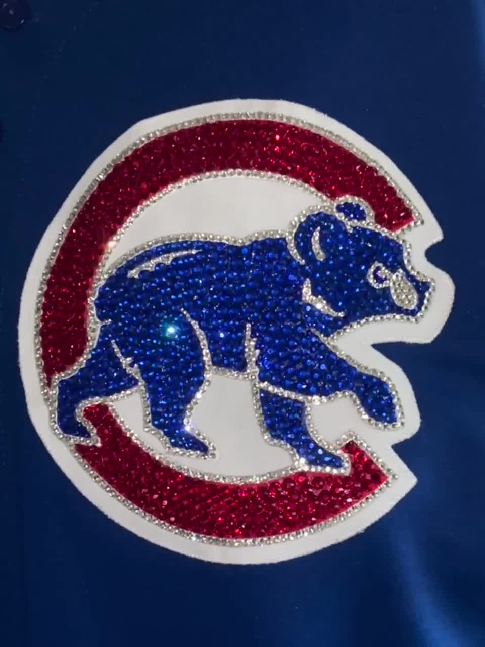 RatedMaturity Glass Rhinestone Custom Chicago Cubs Jersey