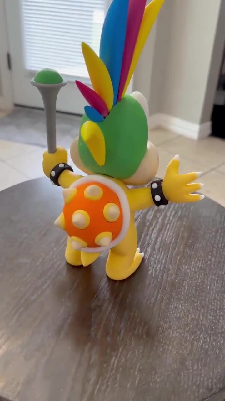 3Dプリントされたレミー・クッパのフィギュア：任天堂ファンアート展示