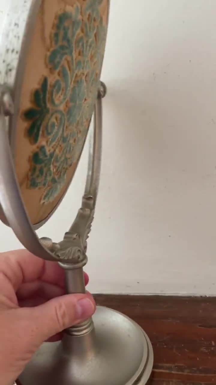 Vintage Shiseido Swivel Stand Mirror With Upholstered Back. - Etsy