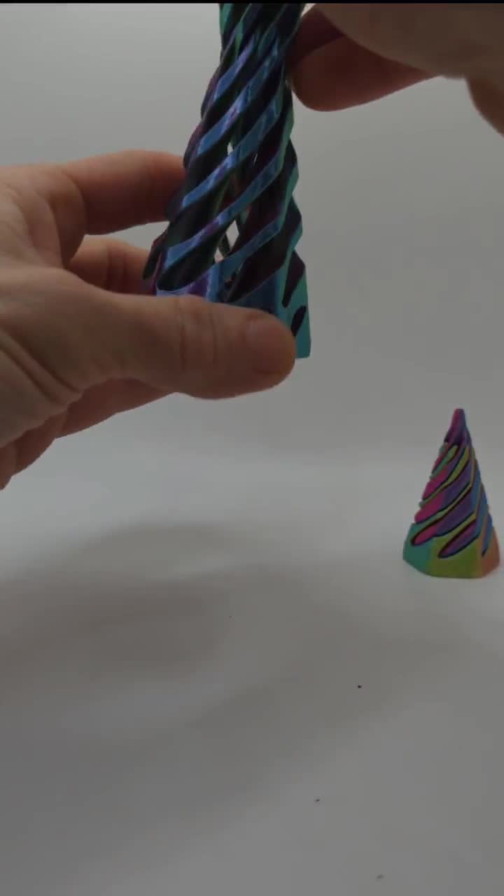 Whispering Vortex Chromatic Rainbow Unicorn Horn 3D Printed