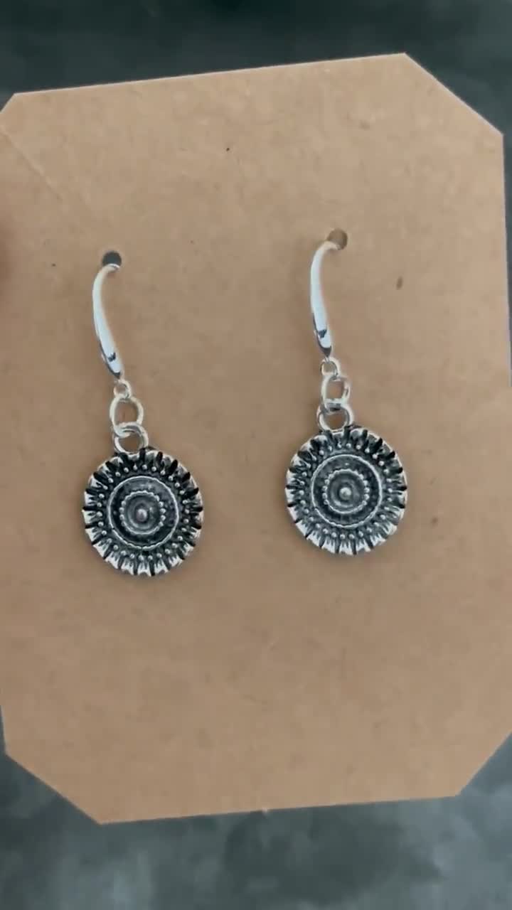 Sterling silver Boho ethnic Earrings for women/antique silver minimalist  boho earrings/dangle earrings/bohemian earrings/drop earrings