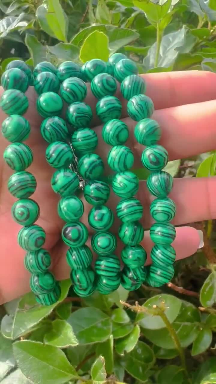 Handmade Green Malachite Stone Healing Bracelet,spiritual Protection  Balancing Bracelet, Meditation Anxiety Stress Relief Gift 