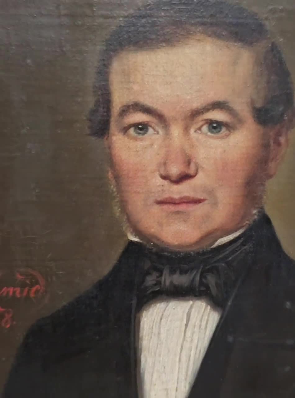 フランスアンティーク油絵肖像画、19世紀ブルジョワ紳士、壁画 - Etsy 日本