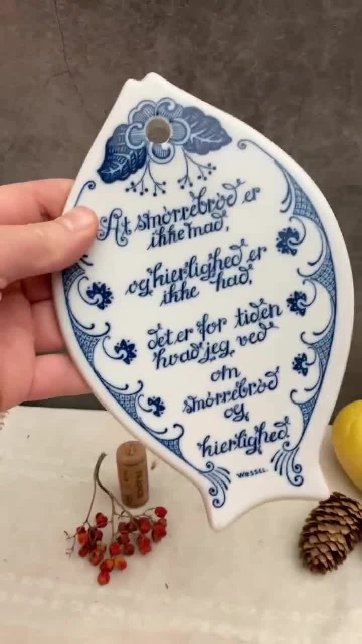 ノルウェーfogging flint 陶器製壁飾り カッティングボードビンテージ ノルウェー/Porsgrund/ポルシュグルン/魚モチーフのカッティングボード