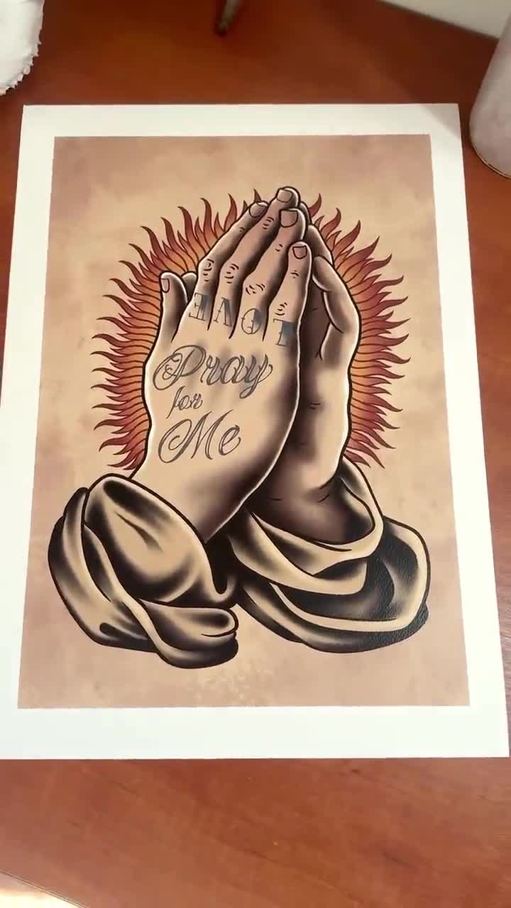 TATTOO FLASH POSTER【 Praying Hands 】 TATTOO FLASH POSTER【 Praying Hands 】
