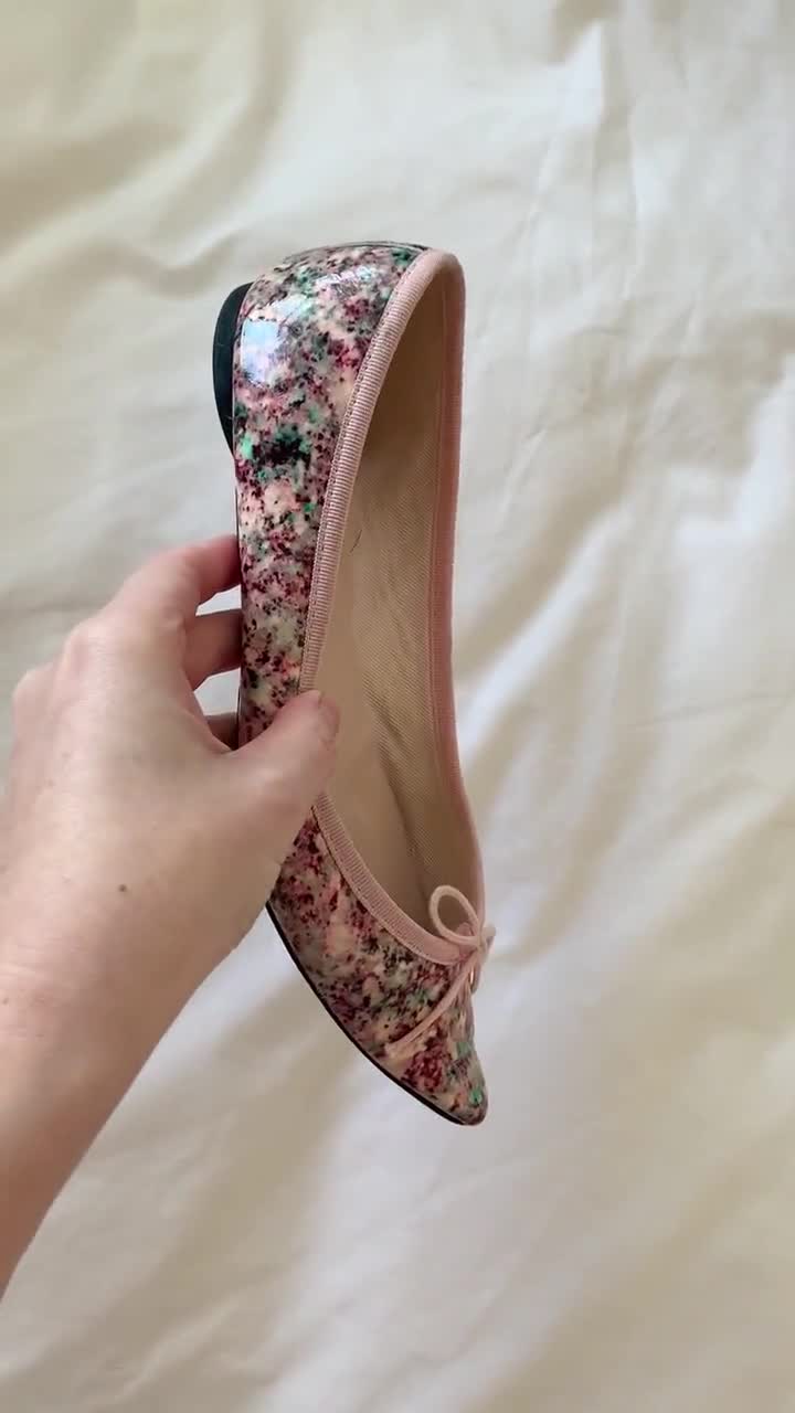 Y2K Repetto Pink Confetti Pointed Toe Ballet Flats - 6.5 to