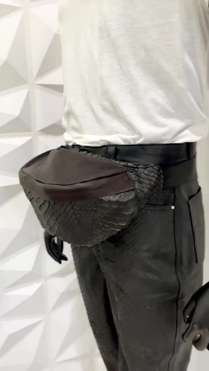 Snakeskin Unisex Fanny Pack, Python Leather Waist Bag, Snakeskin Belt Bag, Leather Hip Pouch, Festival Leather Bag, Leather Belt Bag Snakeskin Unisex Fanny Pack, Python Leather Waist Bag, Snakeskin Belt Bag, Leather Hip Pouch, Festival Leather Bag, Leather Belt Bag