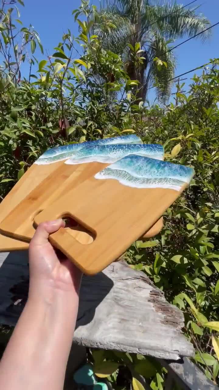 Surfboard Epoxy Resin Wave Bamboo Wood Cutting Cheese Board -  Israel