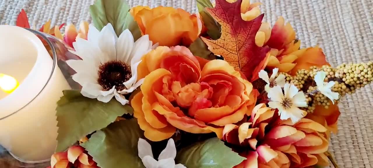 autumn table flower ★フラワーアレンジメント Dough Bowl Fall Flower Arrangement Sunflower Decoration Fall Mum
