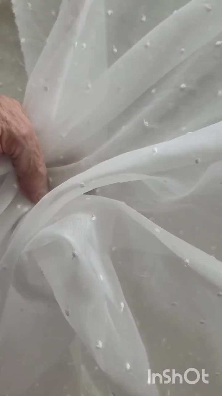 58/59 Inch Wide Swiss Organdy Fabric With Small Dots Overall