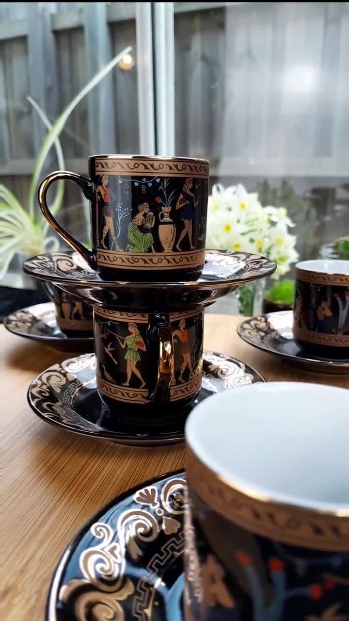 Porcelain Demitasse Cup and Saucer Set: Milano Collection, Roman