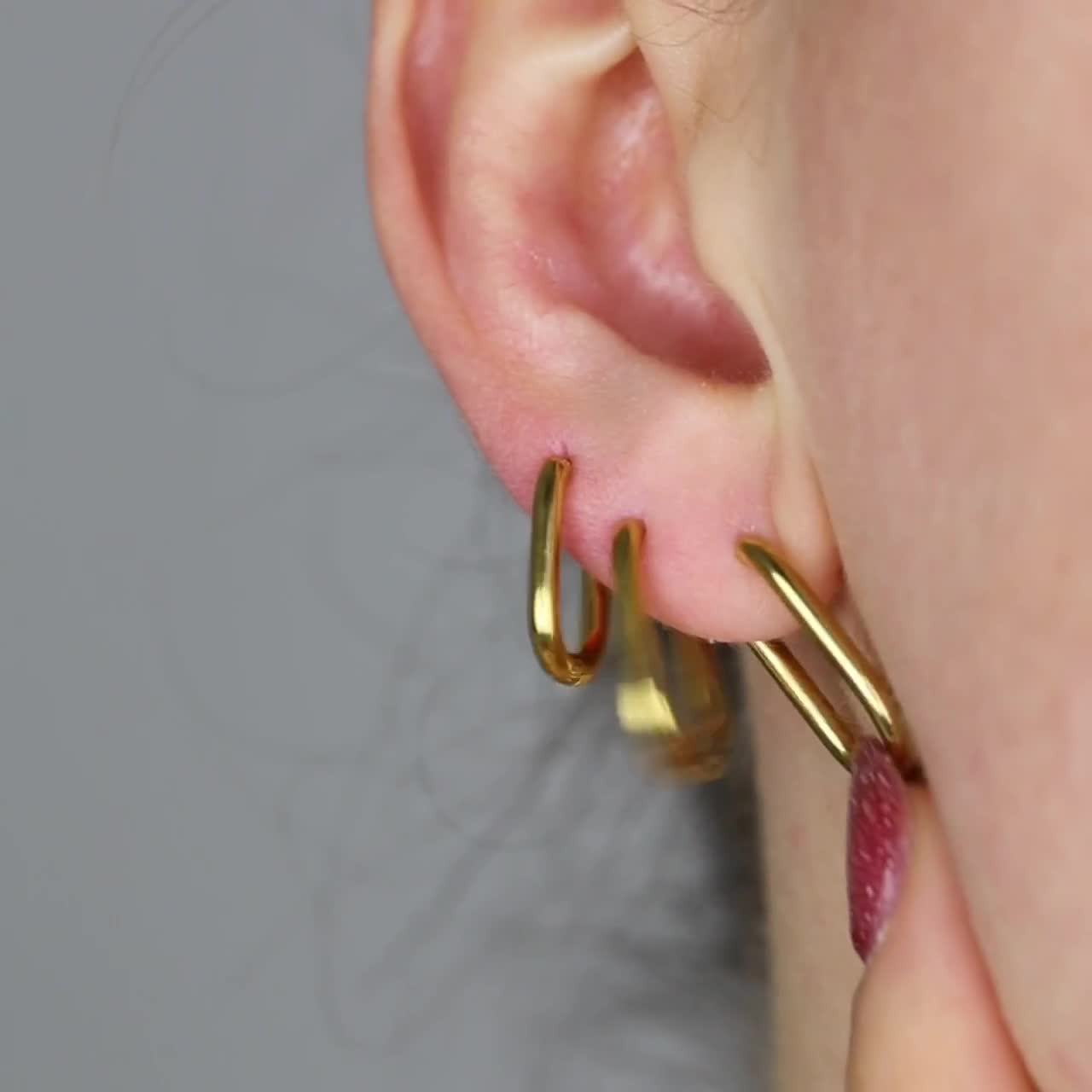 アクセサリー simmon OVAL PIERCED EARRING M Oval dome earrings | Simons | Shop Women's Earrings Online