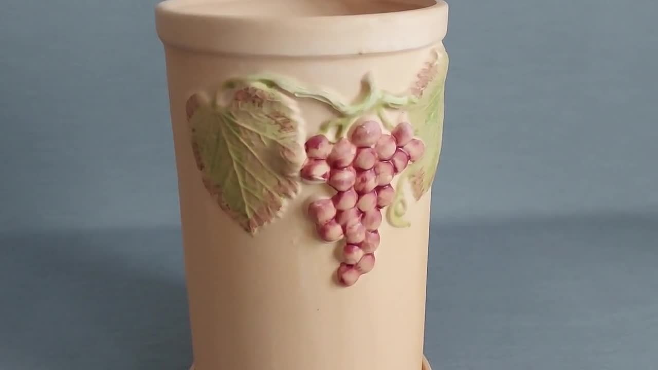 イタリアの花瓶_テラコッタ_地中海_ブドウ_24 cm_9.44 インチ_#000361