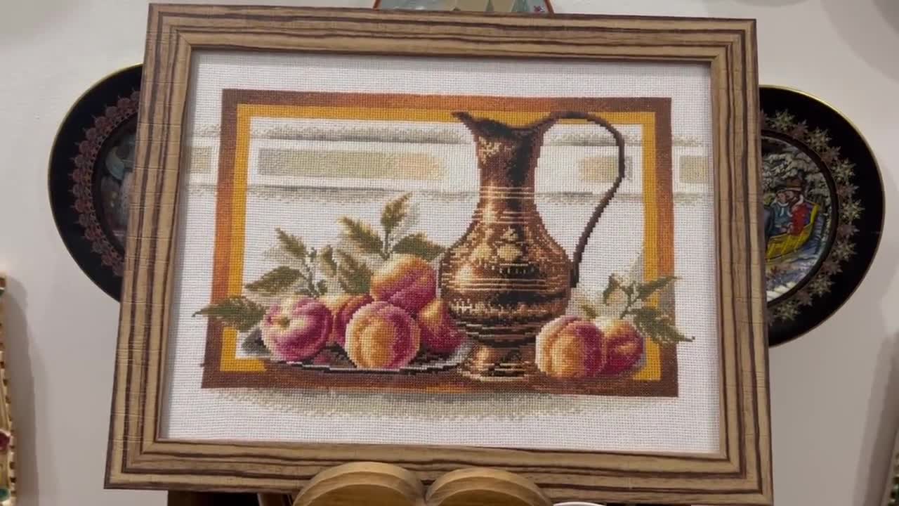 Ukraine Ukrainian new Embroidered Picture Finished completed Cross stitch embroidery counting sale cross Still life gift