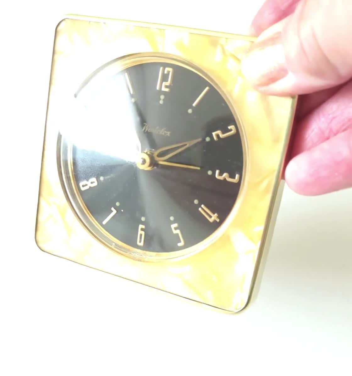 WESTCLOX, Mother of Pearl Mid Century Wind-up Alarm Clock, Made in