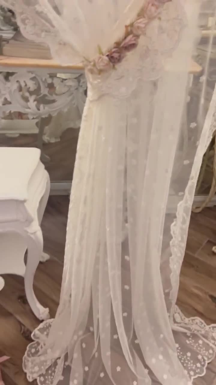 Hapivida Tende di Tulle, Tende Trasparenti Floreali Ricamate