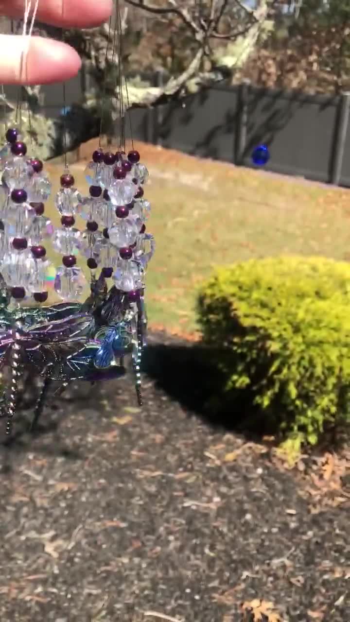 Crystal Dragonfly – Decorazione Sospesa In Cristallo A Forma Di Libellula Per Finestra, Specchietto Retrovisore O Lampadario – Lunghezza 33,5 Cm, Rosa - 2