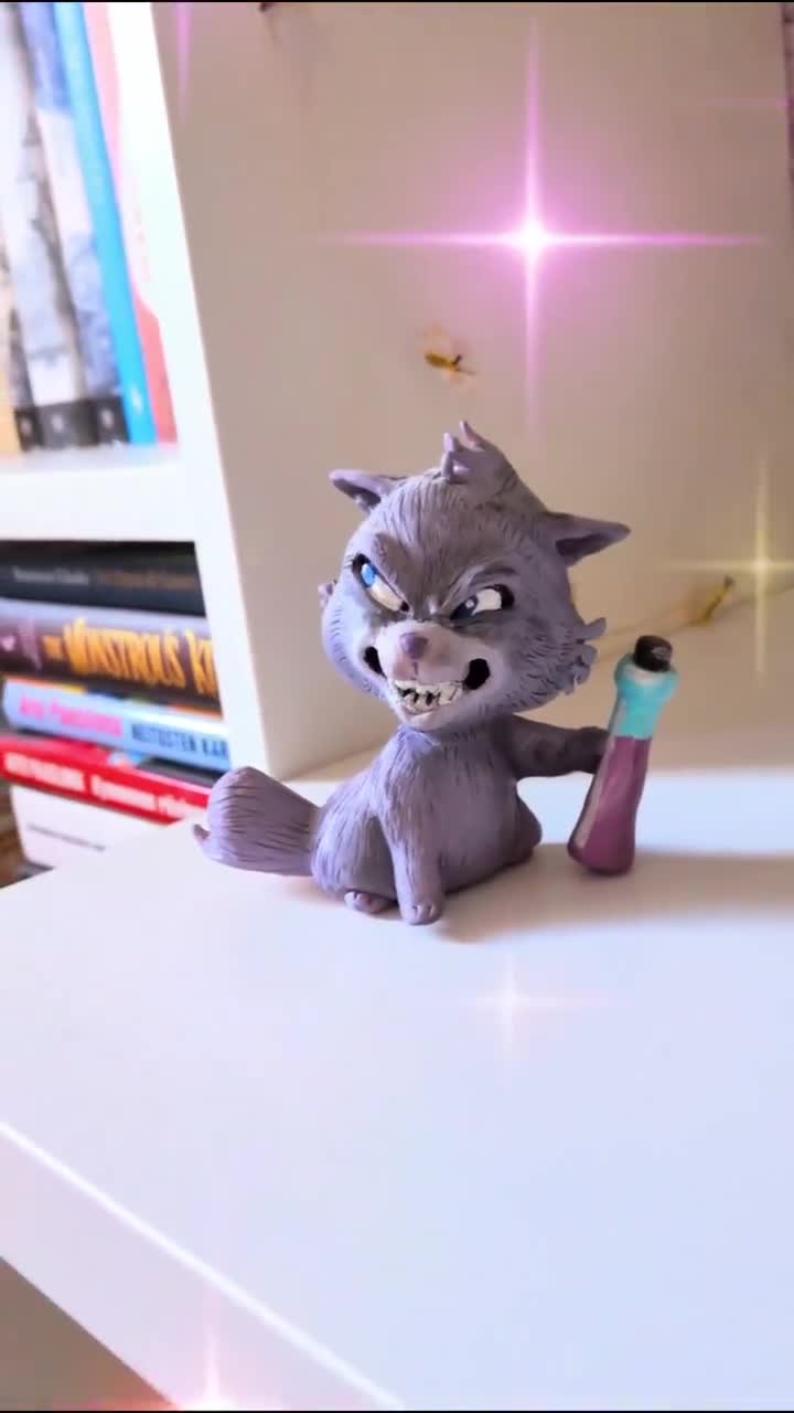 皇帝（Yzma猫）。ポリマークレイ製のハンドメイドアクションフィギュア