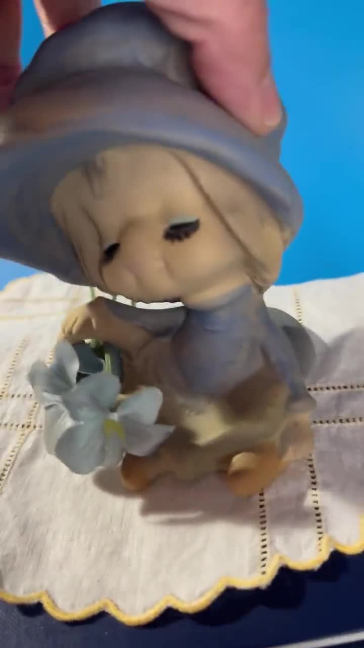 Vintage UCTCI Japan Figurine | Trixie Girl With Flower Pockets