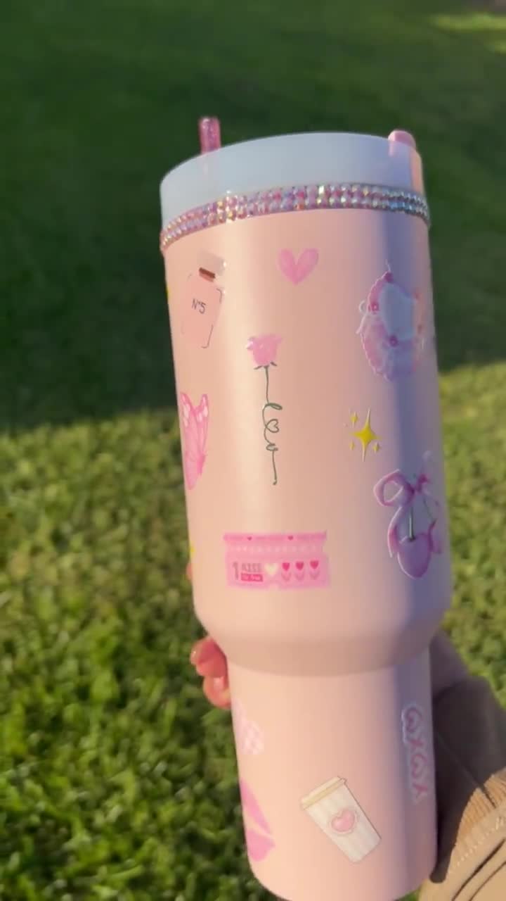Coquette pink tumbler | Girls life tumbler | gift idea | pretty Stanley tumbler | pink Stanley cup | custom gift video poster
