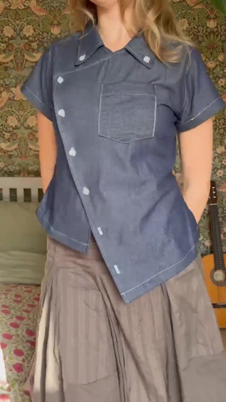 Juno Asymmetric Shirt Digital Pdf Sewing Pattern // UK Size 6-20