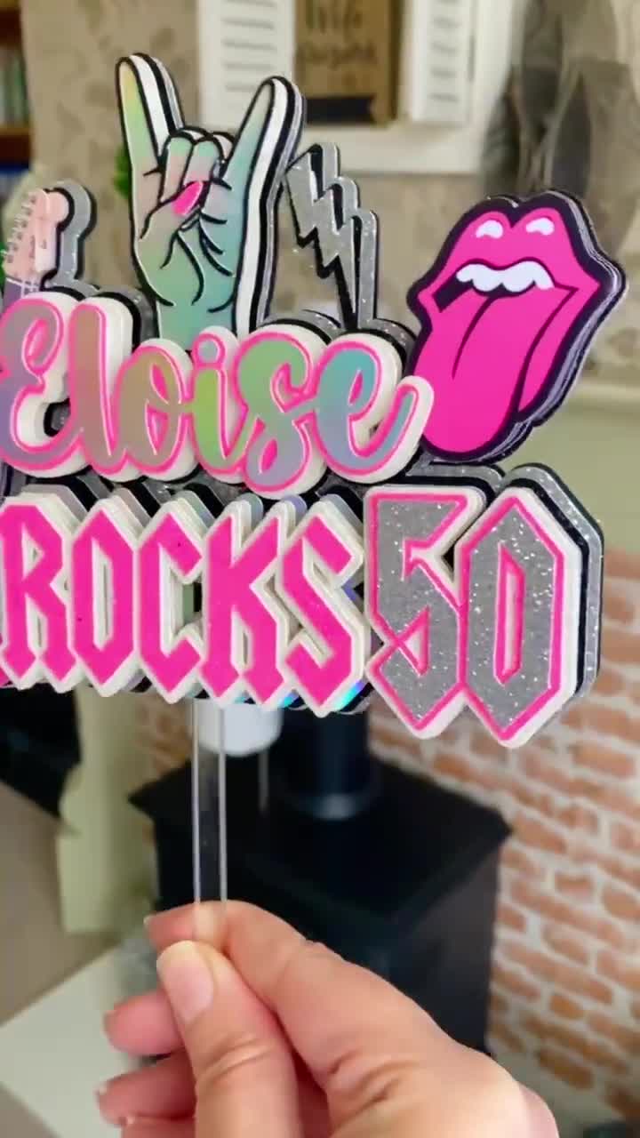 JeVenis chitarra cake topper decorazioni per torta disco ball nota musicale rock roll cake cupcake decorazione per il musicista rock star basso chitarra 80s retrò festa a tema