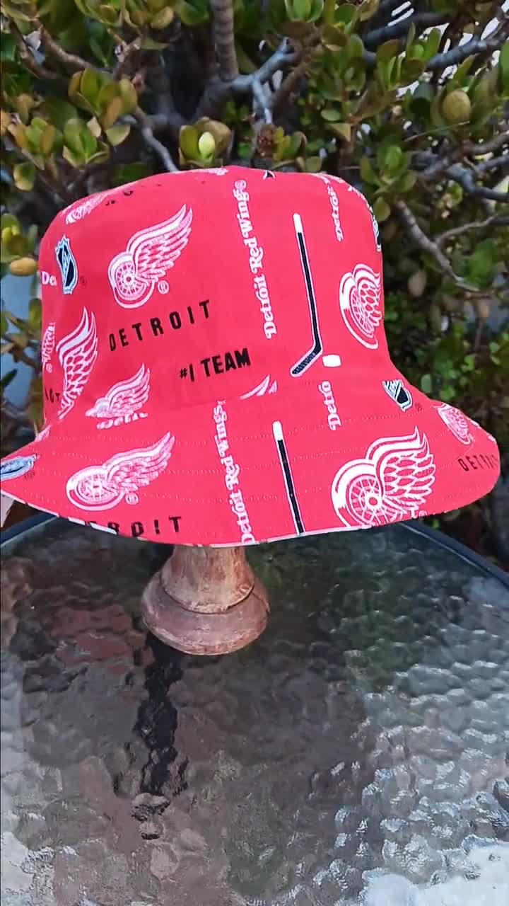Detroit Red Wings & Octopus Bucket Hat, Adult Size Large, fishing hat, sun  hat, floppy hat, hockey, handmade from licensed fabric