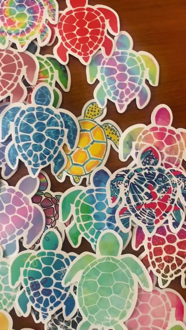 50 Pcs Sea Turtle Stickers - Glow In The Dark Waterproof Vinyl Decals For Water Bottles & Laptops